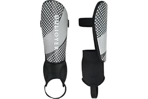 UULIOYER Espinilleras para niños con protección para el tobillo, espinilleras de fútbol con carcasa dura protectora, para niños y jóvenes (M (140-160 cm)