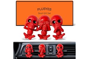‎PLUSYES PLUSYES Skull Car Air Freshener Clips, Gothic Decorative Interior, Horror Halloween Skeleton Car Accessories, Funny Gift for Men and Women