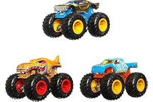 HOT WHEELS TOTAL HGX20 - HW Monster Trucks Farbwechsel 1:64, 3er-Pack mit Spielzeugtrucks, Farbwechsel durch unterschiediche Wassertemperaturen, Spielzeug für Kinder, Spielzeug Autos ab 4 Jahren
