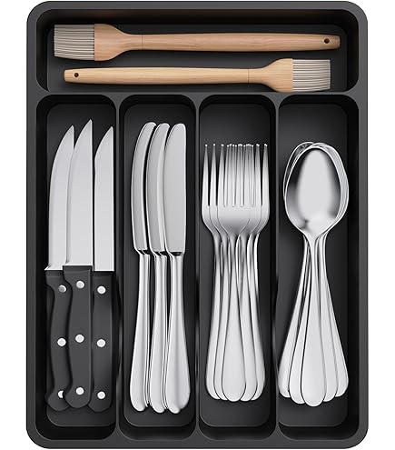 4 Piece Silverware Holder For Organizer Countertop White Ceramic Silverware Caddy With Black Metal Rack, Fork Spoon Utensil Holder Flatware Organizers Cutlery Storage For Kitchen Tabletop Cabinet - View #11