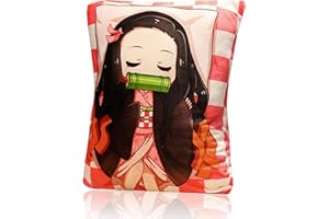 Ubephant Nezuko Oreiller Peluche Coussin, Demon Oreiller en Peluche Anime, Demon O-reiller Coussin, appliquer à la décoration de Voiture Literie de canapé à la Maison
