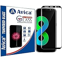 AVICA® Full Edge to Edge Cover Black 3D Curved Tempered Glass Screen Protector for Samsung Galaxy S8 Only