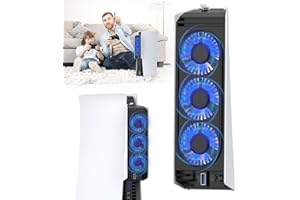 QYCHHJ Cooling Fan for PS5 Cooler Fan for PS5 Accessories with LED Light and 3.0 USB Ports Fan Cooling Fan Compatible with PS5 host digital version or CD version, Not for Ps5 Slim/Pro