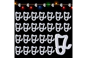 FainFun Crochet de Gouttière, 100 PCS Attache Guirlande Lumineuse Extérieur, Accroche Guirlande Gouttiere, Crochet pour Gouttière pour Deco de Noel pour Noël, Halloween, Fêtes