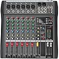 PenRux Mixer Sound Board, Mixer AC100~240V Reverberation Delay 3 Band EQ Adjustments Versatile with for Streaming