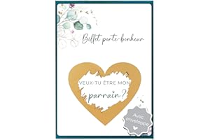 Joli Coon Carte a gratter - Cadeau parrain demande - Veux-tu être mon parrain avec enveloppe