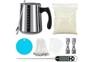 OHCANS Candle Making Kit Supplies, Soy Wax DIY Candle Making for Adults, with 900ml Candle Make Pouring Pot, Candle Wicks, Wicks Sticker, Wicks Holder, Thermometers