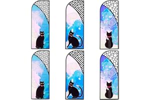 TIESOME 6 segnalibri a forma di gatto, graziosi segnalibri impermeabili per amanti dei libri, per donne e uomini, segnalibri per studenti, regali scolastici, premi scolastici