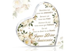 Giftasy Cadeau 50 Ans Femme, 50 Ans Anniversaire Femme - Ornements en Acrylique, Idée Cadeau Femme 50 Ans Anniversaire pour Maman, Mamie, Marraine, Belle Mere