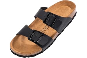 Palado Pantoletten Damen Samos - elegante Sandalen Made in Spain - bequeme Hausschuhe mit dämpfendem Kork-Fußbett - modische Sommerschuhe