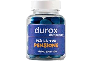 DFPRIME DUROX PENSIONE Compresse Blu – Scherzo Wiagras per Pensione Uomo – Idea Regalo Divertente per Neo Pensionati – Confetti al Cioccolato – Gadget Ironico – PER LA TUA PENSIONE – Fanne Buon Uso