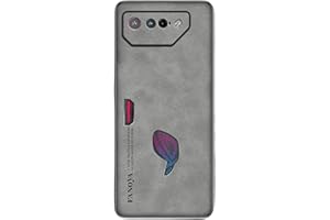 GIOPUEY Cover Compatibile con ASUS ROG Phone 7, Pelle PU + PC Rigido Custodia, Speciale Struttura in Pelle Case，Anti-Impronta, AntiGraffio - Grey
