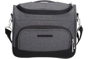 KENORADA Kosmetikkoffer Rainbow Beautycase | praktische Kulturtasche mit Spiegel und abnehmbaren Schultergurt | elf Steckfächer und Zwei Reißverschlussfächer (Grey bee)