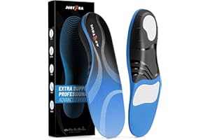TMANI Arch Support Insoles Plantar Fasciitis for Men Women - Orthotic Support Shoe Inserts for Flat Feet - Heavy Duty Boot Insoles for Men Work Sport Walking Standing (Blue, 11-13 (29-30.5CM))