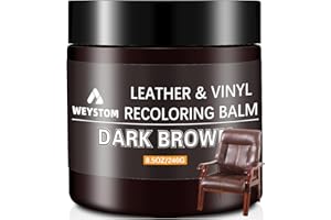 WEYSTOM Leather Recoloring Balm - Dark Brown Restorative Colorant for Furniture, Bags & Auto Interiors | Repairs Scratches, Fades & Cracks While Renewing Leather Surfaces