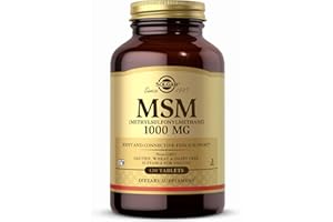 Solgar MSM 1000 mg Tablets - Pack of 120 - For Improved Bone and Joint Health - Naturally Occurring Organic Sulphur Compound - Vegan and Gluten Free, Gold,1 g (Pack of 1)