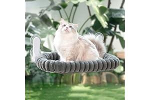 GUUSII HOME Hamaca Gato Ventana Plegable Soporte Cama con Ventosa Gatos Grande Colgante Soporte Camita para Gatitos Interior Lavable en La Lavadora Cat Window Perch Bed 54 * 30cm (Gris, M)