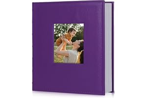 RECUTMS - Album fotografico per foto, 15 x 4 cm, 200 fessure per foto, pagine bianche, piccoli album fotografici per appunti, regali personalizzati per fidanzato, vacanze, album (viola)