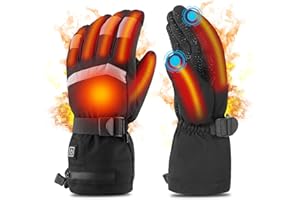 MOTEOZA Guanti Riscaldati Invernali USB Elettrici - Touch Screen Guanti Uomo Donna Scaldamani con Riscaldamento delle Dita, 7,4V 4000 MAh Batteria Ricaricabile Guanti per la Caccia Pesca Sci Moto Ciclismo