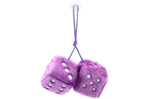 ShawFly Car Hanging Furry Dice, Paar hängende Paare Auto Anhänger mit Punkten für Auto Innenschmuck Dekoration, Innenwand, Kühlschrank Oberfläche ， Mehrere Farben zur Auswahl (Lila)