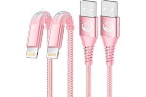 Aioneus Câble iPhone Chargeur [1m+2m/Lot de 2] Cable Lightning Certifié MFi Cordon Nylon Tressé Résistant USB Fil Charge Rapide pour iPhone 14 Pro Max/13/12/11 Pro/XS/XR/X/8/7/6s/SE