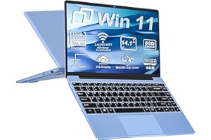 AOCWEI Portátil 14 Pulgadas Procesador Celeron N4020 (hasta 2,8 GHz), PC Portátil 6GB RAM 256GB SSD Admite Ampliación 1TB, Portátil con 5G WiFi, IPS 1920x1080, BT 4.2, USB*2, Mini HDMI-Azul