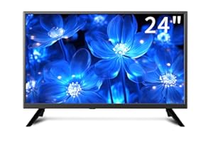 ZOSHING 24 Inch Small TV, DVB-T/T2/ FreeView HD Digital Audio, full view Reduction Color Engine LED Backlighting,AC/DC-12V in/HDMI/VGA/USB Media Player for Camper,Bedroom
