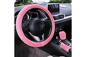 ‎KIKVTER Lenkradbezug Plüsch, 3 Stück Lenkradbezug Winter, Lenkradabdeckung, Rutsch Warme Lenkradhülle Anti, Universal Lenkradhülle Fell Handbremse Schaltabdeckung und Lenkradschoner, Auto Zubehör (B)