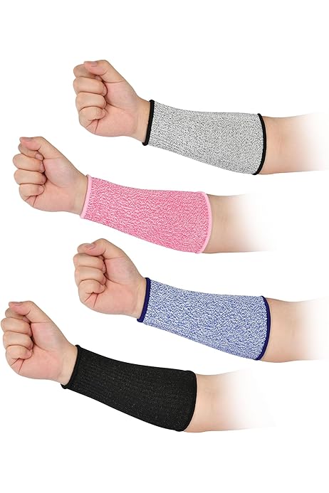 Snijbestendige Mouwen - Niveau 5 Bescherming, HPPE Materiaal, Grijs, 1 Paar