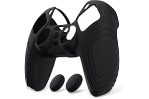 eXtremeRate PlayVital Cover Skin per ps5 Controller Joystick Custodia Protettiva Antiscivolo Silicone Case con Gommini Coprilevette Analogiche-Samurai,Nero