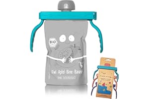 moin minis Haltegriff für Quetschies/Fruchtbeutel/Quetschbeutel, Baby Kinder Lebensmittel, Universal, Beutelklammer
