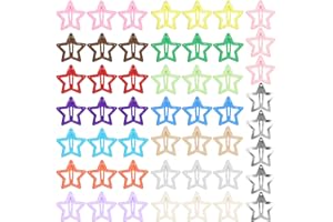 HARIENDNY 50PCS Star Hair Clips for Girls Non-slip Colorful Snap Kawaii Hair Clips Hair Barrettes Metal Cute Hairpins Star Hair Accessories for Women Girls