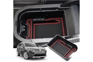 GAFAT Toyot-a RAV4/Hybrid/Plug-in Hybrid 2019-2024 2025 Contenitore Portaoggetti per Braccioli, RAV4 2024 Oragnizer Console Centrale Vano Portaoggetti, Compatibile con Toyota RAV4 Accessori (Rosso)