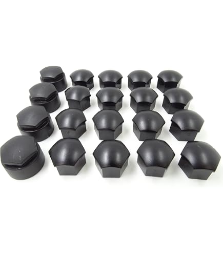 PARTSDEALERS Grey Wheel Nut Covers For Skoda – 4x Bolt Caps, 17mm Hex, Alloy Grey