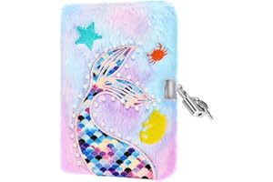 PESLNG Diario Segreto Bambina - Diario con Lucchetto, Ideale per la Scuola e Come Regalo per il Ritorno a Scuola e Occasioni Speciali (Sirena perlata, colore scuro, Multi)
