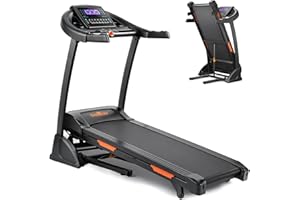 THERUN Treadmill with Incline, Auto Hydraulic Foldable Treadmill with 3.5HP Powerful Motor & 300 LBS Weight Capacity, Folding Incline Treadmill with 15 Incline Levels & 18 Programs, 1-16 km/h, Black