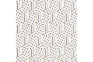 Abyssaly Vinilo Adhesivo Muebles Doradas, Papel Pintado Autoadhesivo Geométrico de Rayas, Vinilo Adhesivo pared Decoración Dormitorio, Baño, Sala de Estar, Cocina 44 x 300 cm