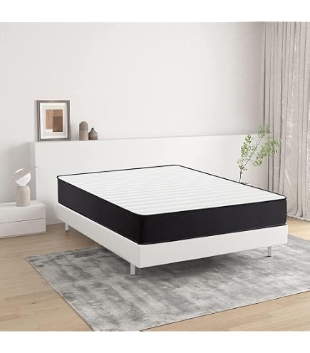 Ensemble Matelas + Sommier Vital Relax 140x190 Cm - Ferme, Épaisseur 18 Cm, Mousse Haute Densité, Livraison Compressée