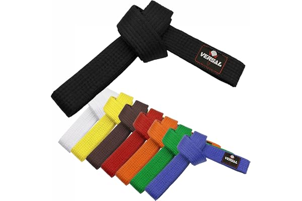 VERSAL Ceinture de karaté pour arts martiaux, 100 % coton, ceinture de classement professionnel pour judo, bjj, taekwondo, jiu jitsu