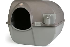 Omega Paw Roll 'n Clean Self Cleaning Litter Box, Brown, Large