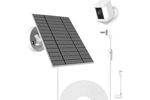 LZHIOS 6W Solar Panel with Voltage Stabilizer | Compatible with Ring Spotlight Cam Pro/Plus, Stick Up Cam Battery & Outdoor Security Cameras | IP65 Waterproof, 360° Adjustable Mount, 9.8ft Cable | Solar Char
