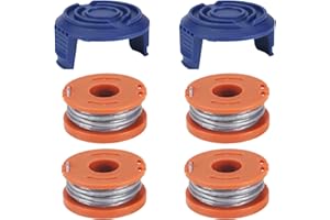 COEWUR 4 pcs Strimmer Spool Compatible with Mac Allister MGTP18Li Trimmer Line, Φ1.65mm 10ft/3.05m Autofeed WX150 Replacement Spool and Line(4 Spools+2 Cover)