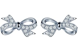 Unendlich U Boucle d'oreille femme fille en argent 925 et zircon Clous et puces le nœud élégant couleur d'argent