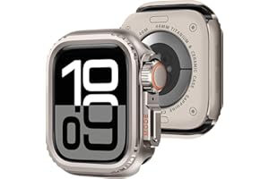 Bisikor 2 in 1 Metal Case Compatible with Apple Watch Series 11/10 46mm, Rugged Shockproof Metal Bumper Case with Back Cover for iWatch 46mm (Titanium)