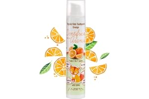 AZETA BIO Dentifricio biologico certificato con xilitolo - Linea Bimbi (kids) - confezione da 50 ml al gusto arancia - rafforza gengive e lo smalto - non contiene fluoro