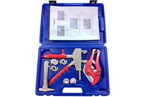 DIPRA - Coffret Pinces pour Raccord à Glissement PER - Pince à Glissement Ø25 mm, Évasoir Ø12-25 mm, Coupe-Tube, 3 Adaptateurs Ø12/16/20 - Mallette