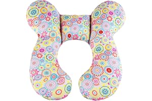 KAKIBLIN Cuscino di supporto per testa e collo per passeggino, seggiolino per auto, da viaggio Flower