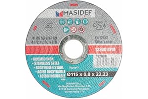 MASIDEF MEMBER OF THE WüRTH GROUP Disco da Taglio, Misura Ø 115 x 0,8 mm, Per Acciao Ino x, Confezione da 1 pezzo, Grigio