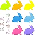 Molain Cute Rabbit Sticky Notes with Paper Clips, 7 Pack Cartoon Animal Self-Stick Notes Index Tabs Rabbit Shape Markers Flags Memo Pads 210 Sheets