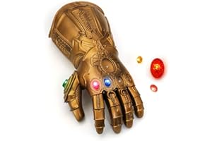 NUWIND Infinity Gauntlet Thanos Detachable Magnetic Light Up Gems PVC Glove Halloween Cosplay Costume Prop Adult